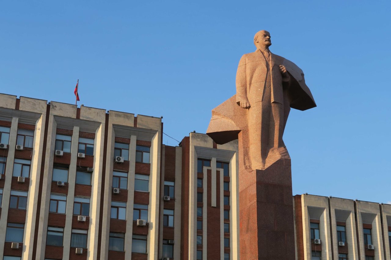 The Lenin monument in Tiraspol, Transnistria